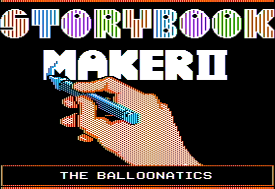 Microzine Jr. #3 (Apple II) screenshot: Storybook Maker II - Title Screen