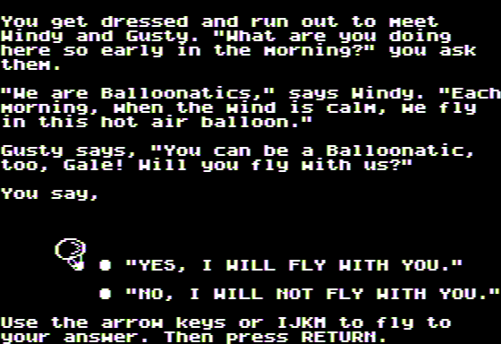 Microzine Jr. #3 (Apple II) screenshot: Storybook Maker II - Starting the Story