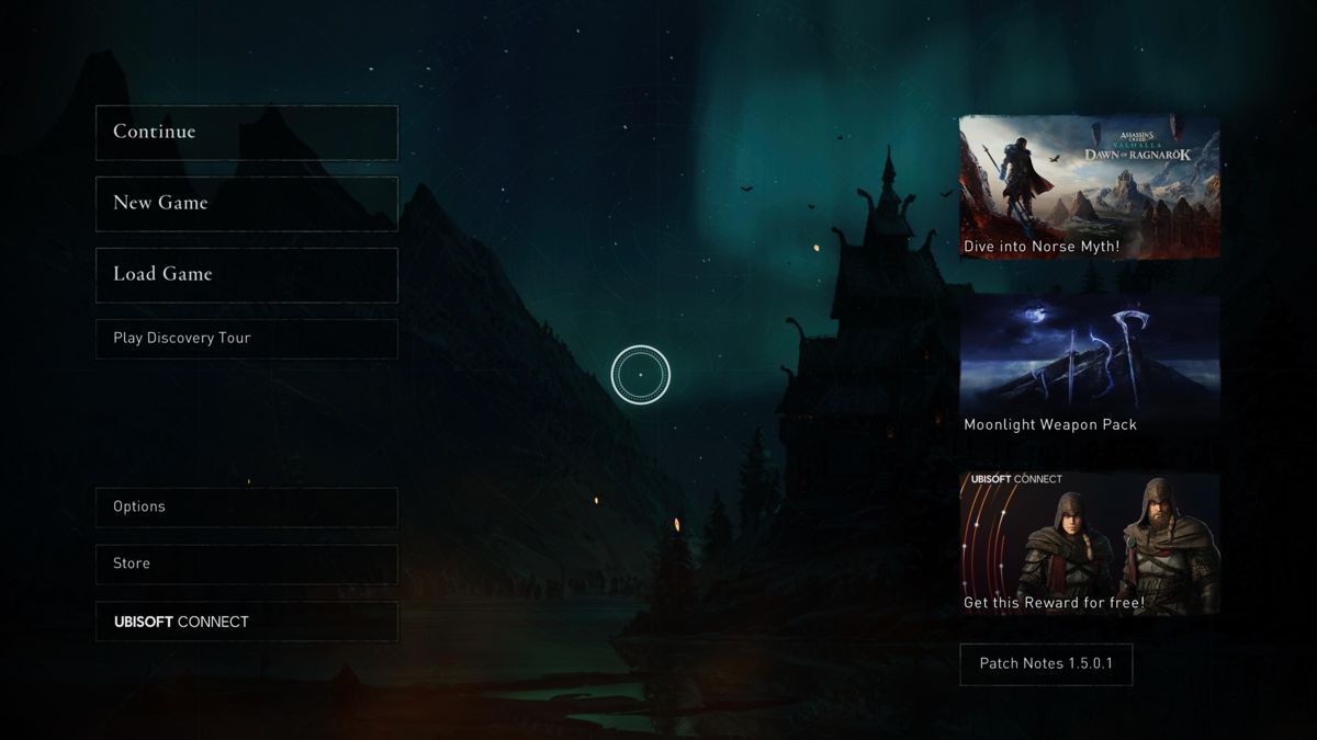 Assassin's Creed: Valhalla (PlayStation 4) screenshot: Main menu