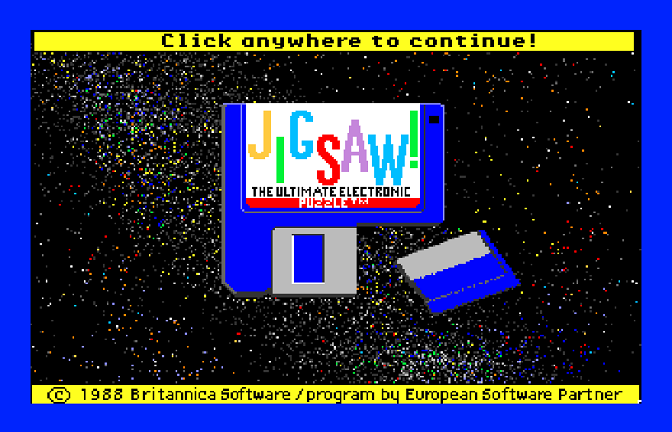 Jigsaw! (Apple IIgs) screenshot: Title Screen