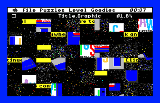 Jigsaw! (Apple IIgs) screenshot: Mixed up Hard Level