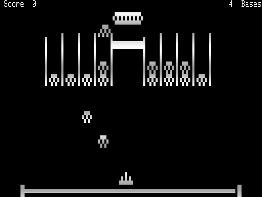 Space Blitz (TRS-80) screenshot: Many Aliens Coming