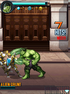 The Avengers: The Mobile Game (J2ME) screenshot: Beating them up