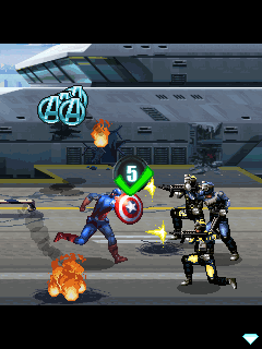 The Avengers: The Mobile Game (J2ME) screenshot: I hit the key in time
