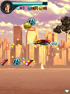 The Avengers: The Mobile Game (J2ME) screenshot: Healing bottles