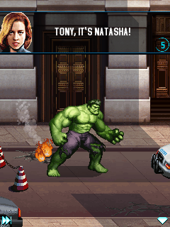 The Avengers: The Mobile Game (J2ME) screenshot: Playing as Hulk again