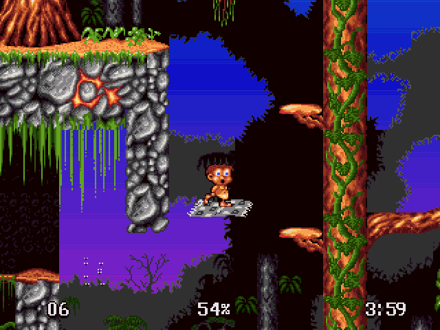 Ruffian (Amiga) screenshot: Riding a magic carpet