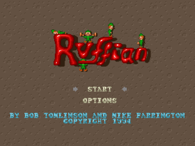 Ruffian (Amiga) screenshot: Title/Menu