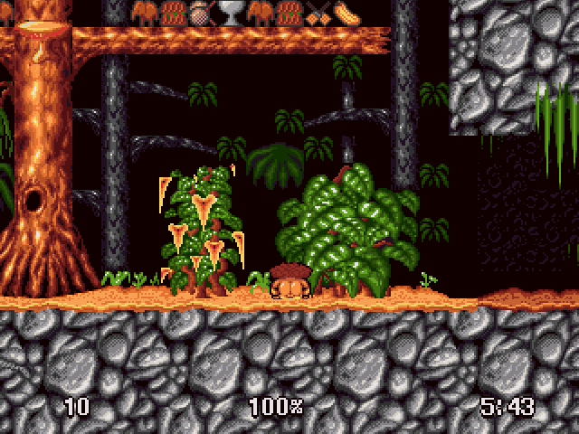 Ruffian (Amiga) screenshot: Ruffian decides to flash a moonie at you