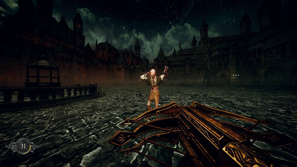 Crossbow: Bloodnight (Windows) screenshot: A zombie is close