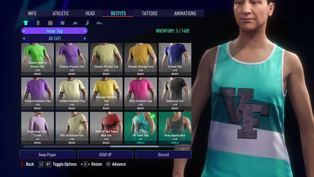FIFA 21 (Windows) screenshot: Outfits (Volta Football)