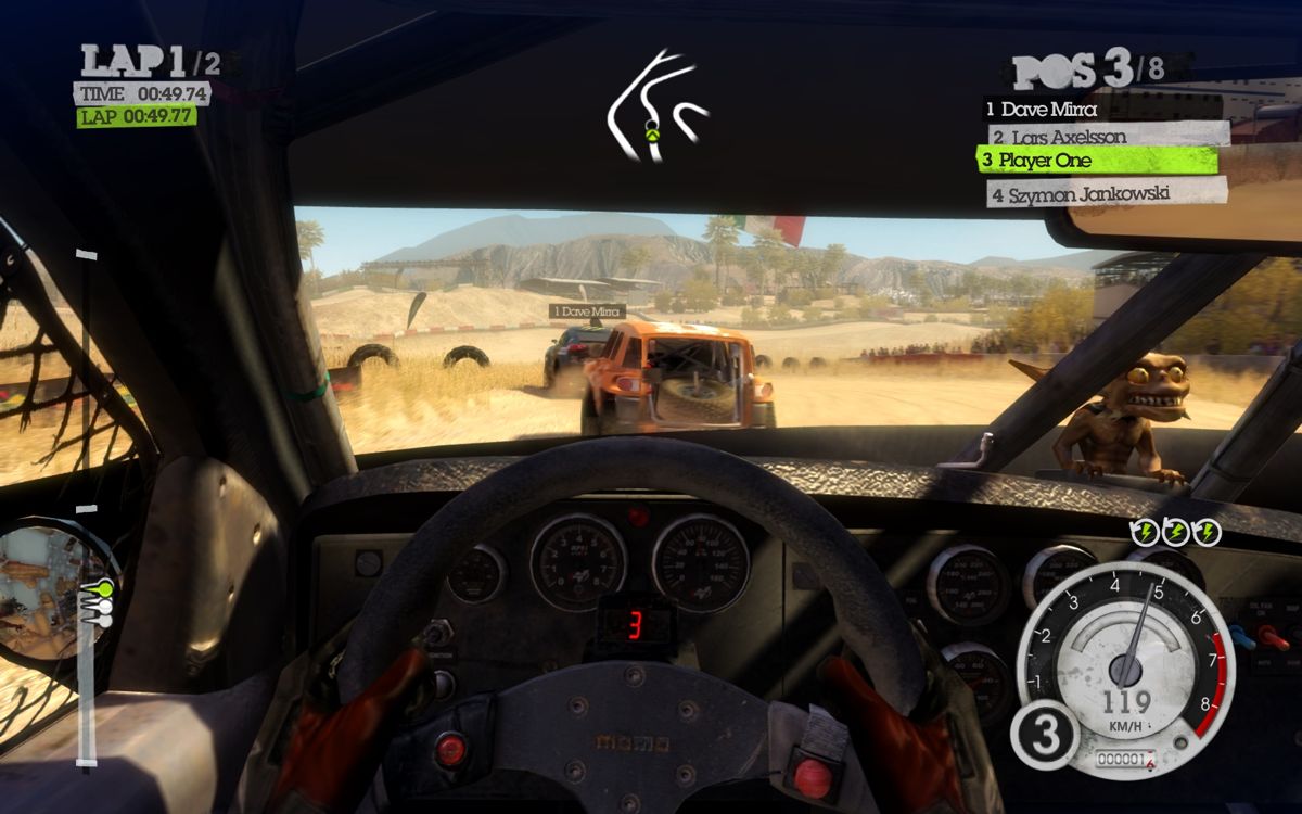 DiRT 2 (Windows) screenshot: Holding up good with my third place.