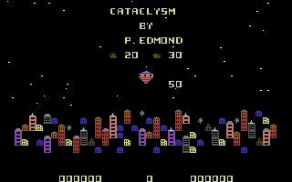 Cataclysm (Commodore 64) screenshot: Title screen.