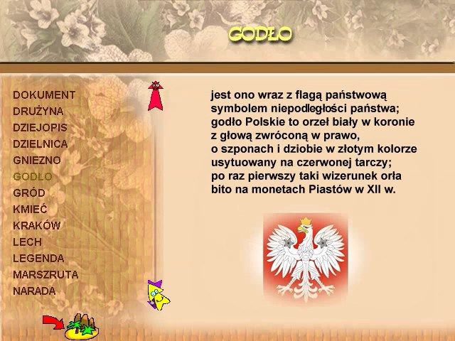 Orle Gniazdo (Windows) screenshot: Dictionary - definition of word "godło" with an illustration