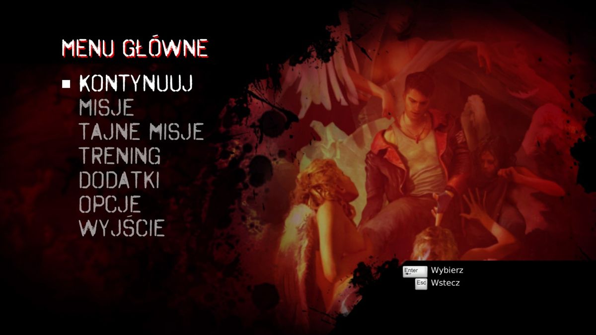 DmC: Devil May Cry (Windows) screenshot: Main menu
