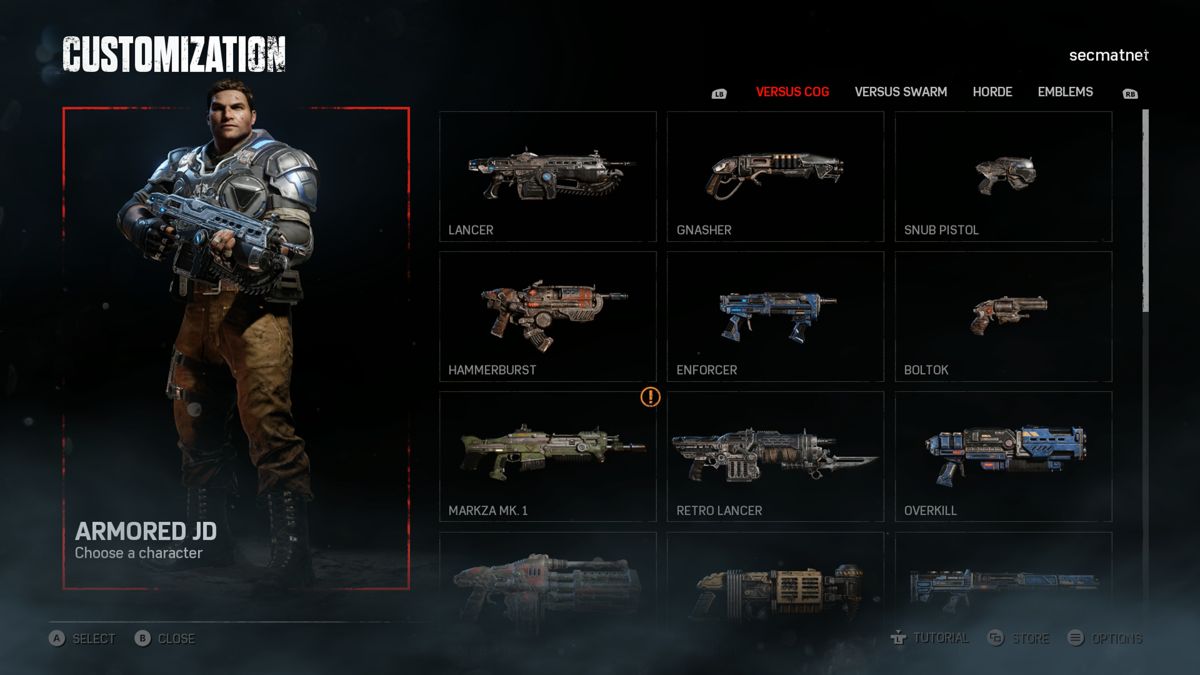 Gears of War 4 (Xbox One) screenshot: Character customization