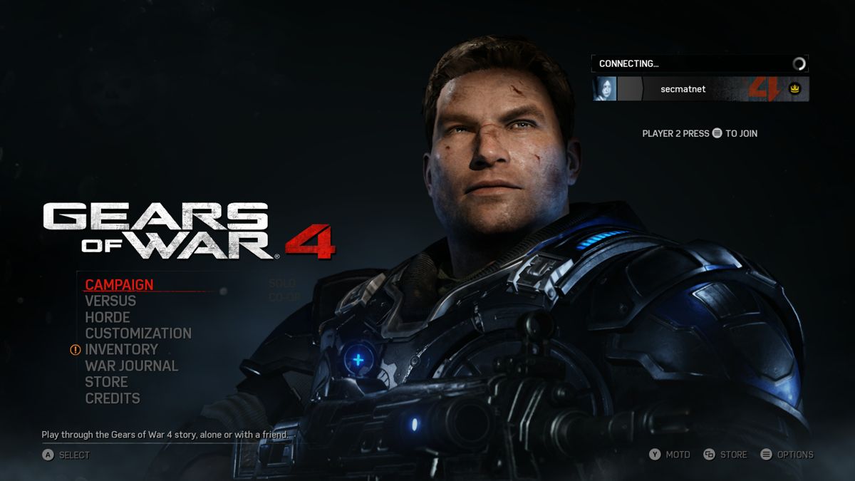 Gears of War 4 (Xbox One) screenshot: Main menu