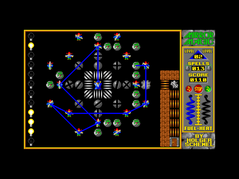 Mirror Magic (DOS) screenshot: <i>Mindbender</i> level 3.