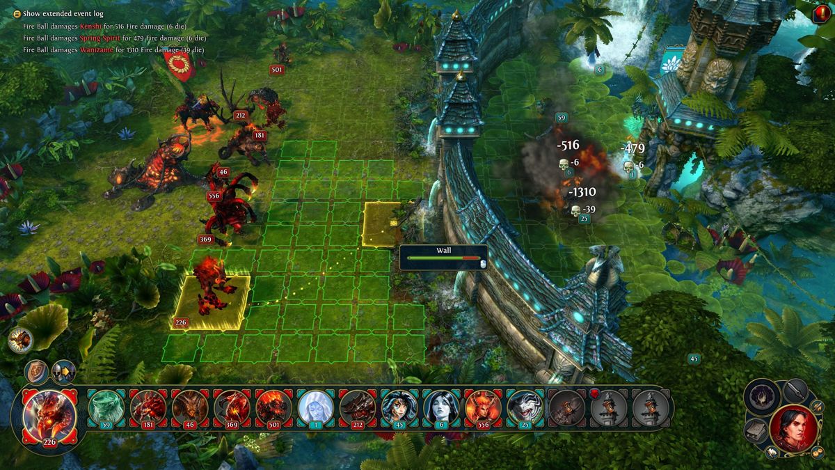 Might & Magic: Heroes VI (Windows) screenshot: Full assault with overwhelming demon army.