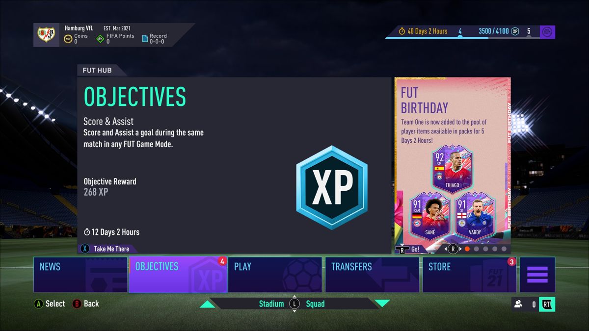 FIFA 21 (Windows) screenshot: Main menu (Ultimate Team)