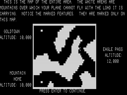 Mountain Pilot (TRS-80) screenshot: Instructions