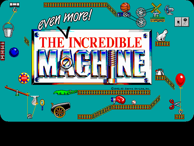 The Even More! Incredible Machine (DOS) screenshot: title screen - VGA