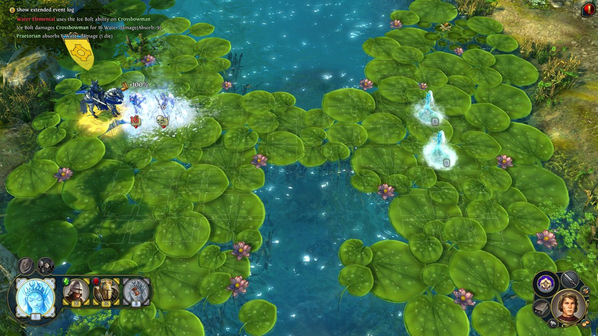 Might & Magic: Heroes VI (Windows) screenshot: Fighting the elemental creatures.