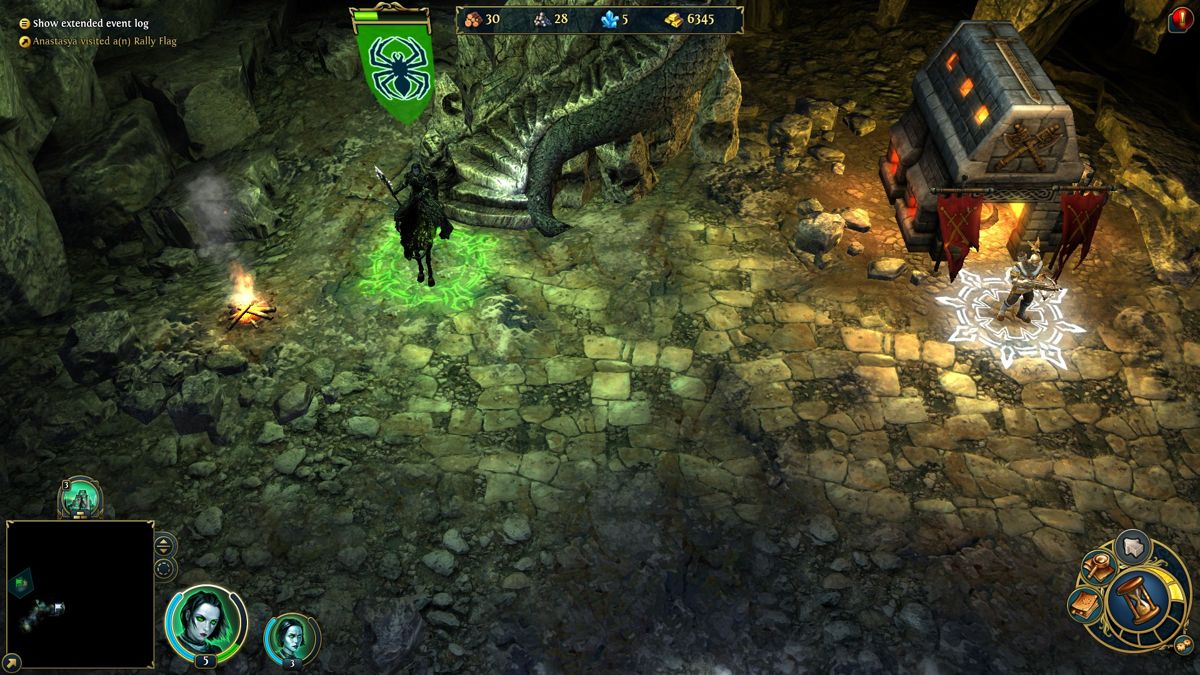 Might & Magic: Heroes VI (Windows) screenshot: Exploring underground caverns.