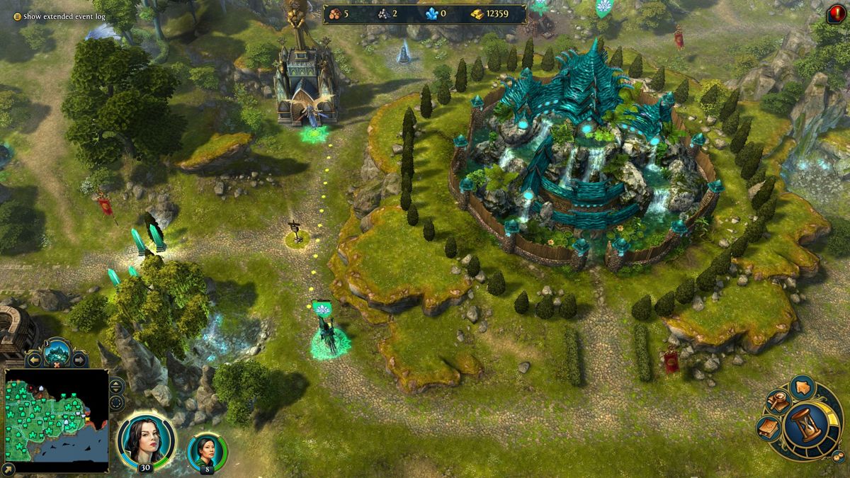 Might & Magic: Heroes VI (Windows) screenshot: Converting Haven's towns into cities of Nagas.