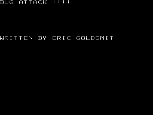 Bug Attack (TRS-80) screenshot: Title Screen