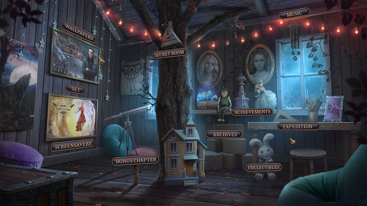 Grim Tales: Trace in Time (Collector's Edition) (Windows) screenshot: There is a lot of bonus content but none of it is available because this is the Big Fish Games demo version