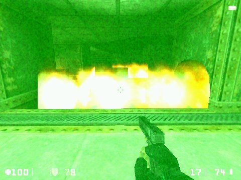 Half-Life: Opposing Force (Windows) screenshot: Jumping through the flame bursts.