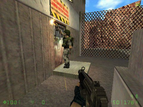 Half-Life: Opposing Force (Windows) screenshot: Engineers are especially useful when it comes to cutting doors.