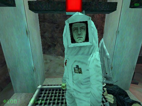 Half-Life: Opposing Force (Windows) screenshot: After saving a scientist, lead him to the door that needs to be opened.