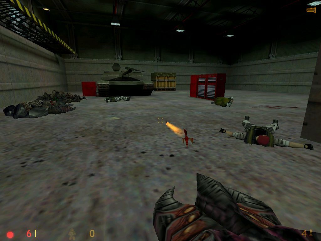Half-Life (Windows) screenshot: My cool new biological weapon took care of all these creatures