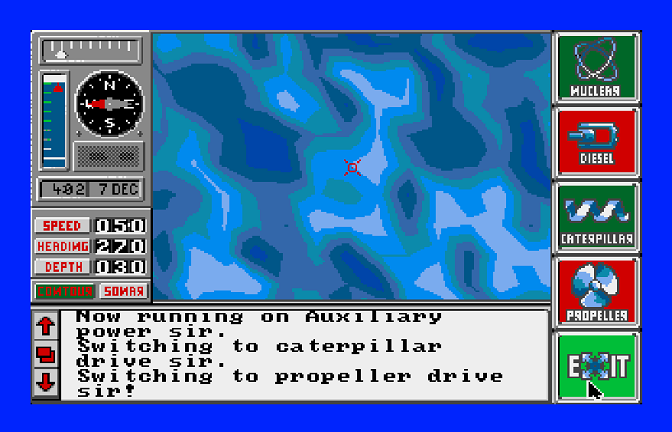 The Hunt for Red October (Apple IIgs) screenshot: Engine Options
