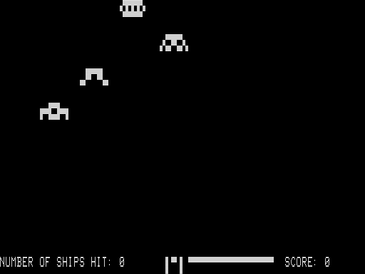 Space Fire (TRS-80) screenshot: Preparing to Fire