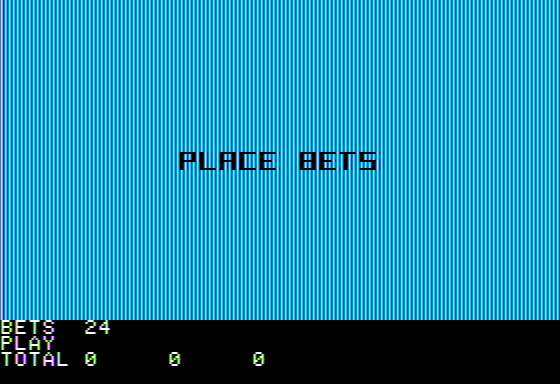 Blackjack (Apple II) screenshot: Placing Initial Bets