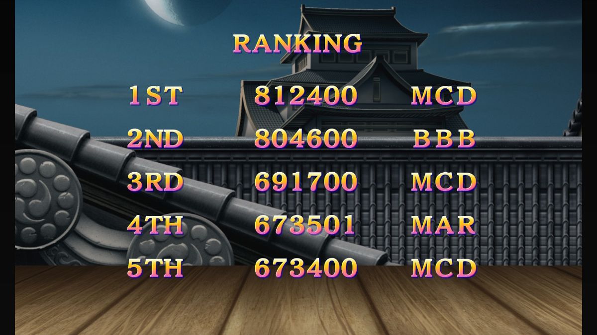 Ultra Street Fighter II: The Final Challengers (Nintendo Switch) screenshot: Ranking