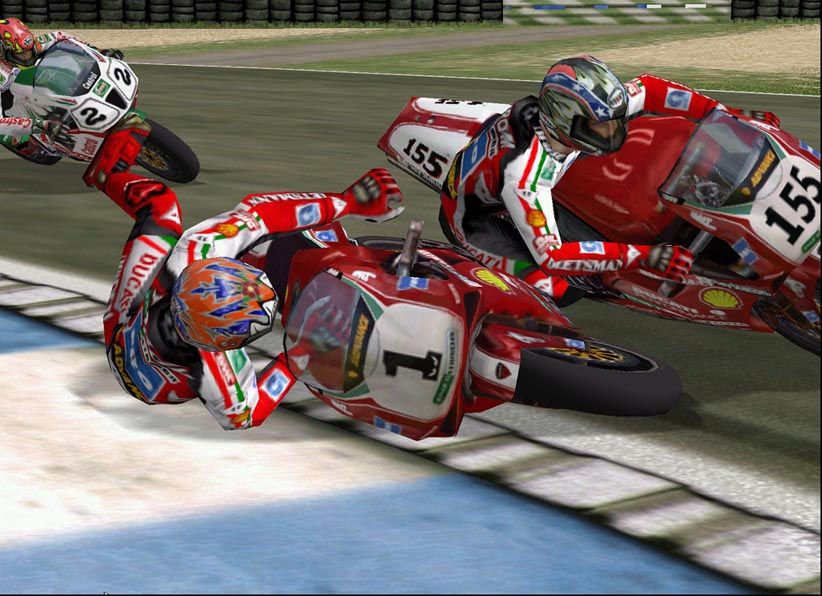 Superbike 2001 (Windows) screenshot: Banking