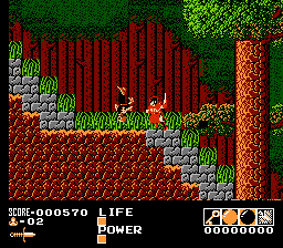 Demon Sword (NES) screenshot: Level 1-2, still in the forest