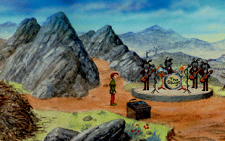 Curse of Enchantia (DOS) screenshot: Move over Beatles, the Slugs are in town!