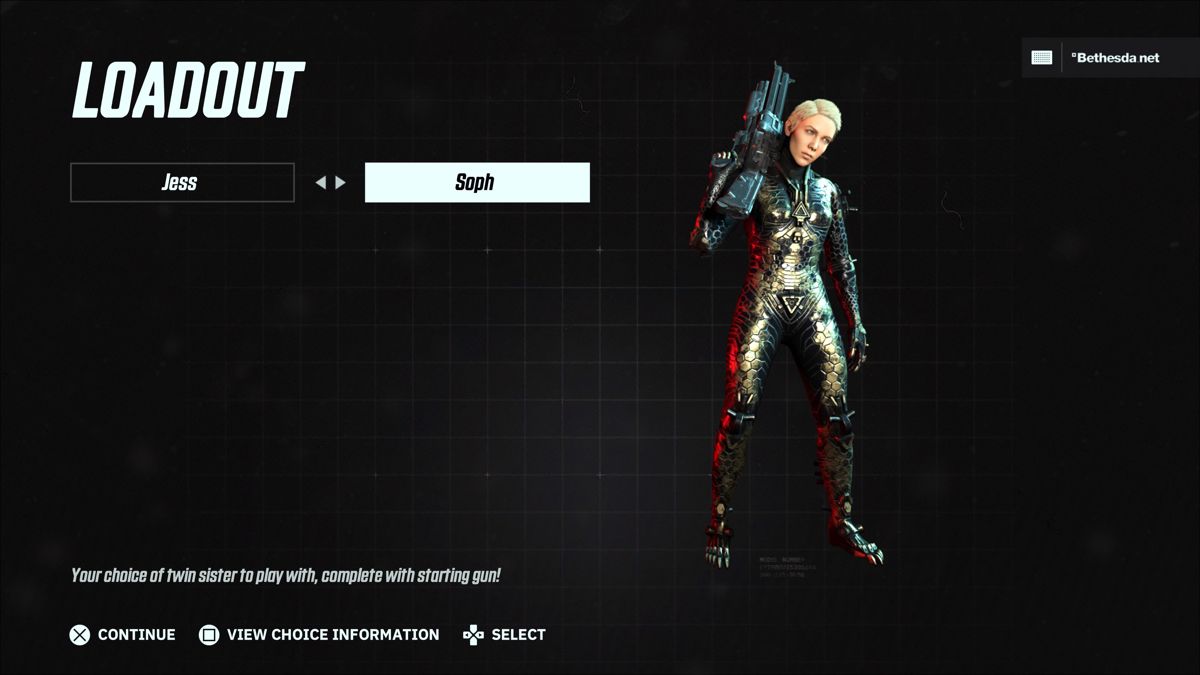 Wolfenstein: Youngblood (PlayStation 4) screenshot: Character select screen