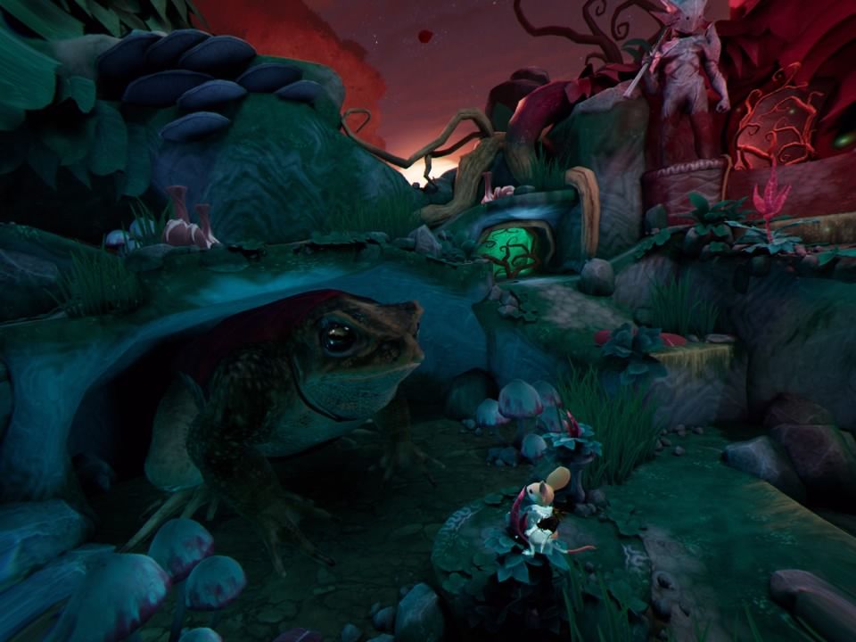 Moss (PlayStation 4) screenshot: Talking to a toad