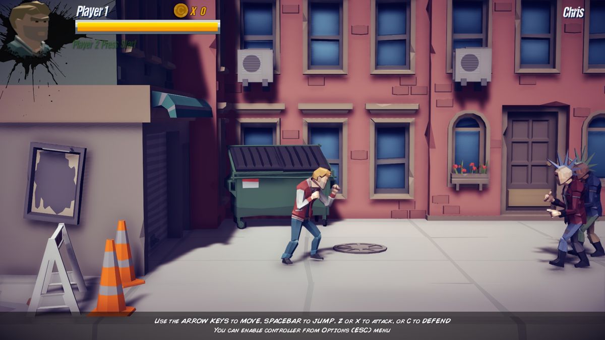 Urban Justice (Windows) screenshot: Act 1 start