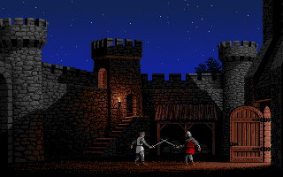 Defender of the Crown II (Amiga CD32) screenshot: Sword fighting.
