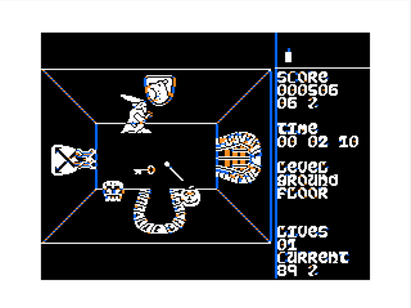 Wizards Quest (TRS-80 CoCo) screenshot: A Key and a Want to Pick Up