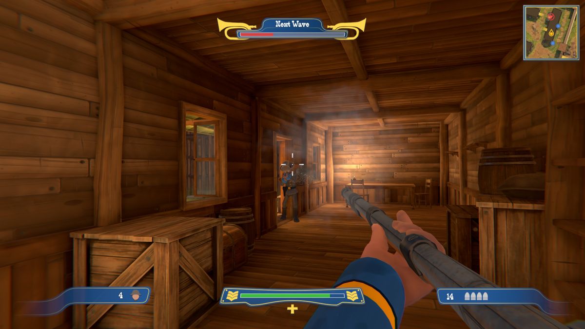 The Bluecoats: North & South (Windows) screenshot: Headshots are the only way to take out the enemy with a single shot during 1st-person shooting sequences