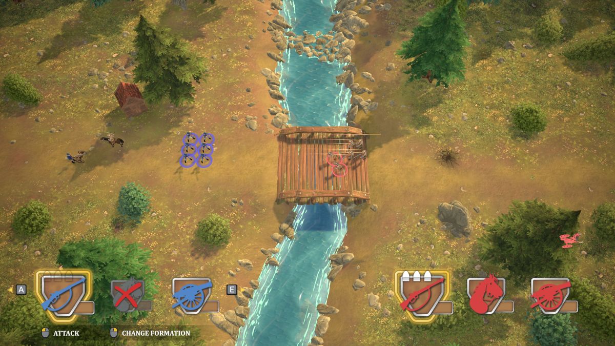The Bluecoats: North & South (Windows) screenshot: Enemy is crossing the bridge
