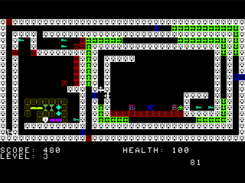 The Dungeon Depths (TRS-80 CoCo) screenshot: Many Slides